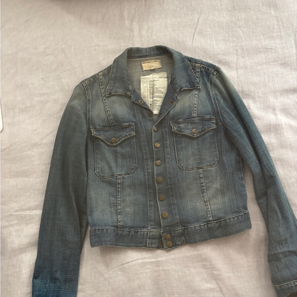 Blue & Cream Denim Jacket with Button Detail
